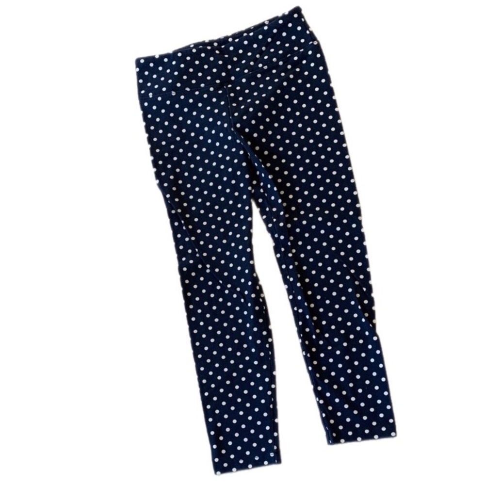 J. crew Navy polka dot cropped leggings